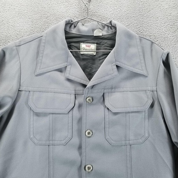 VTG Levis Panatela Jacket Mens XL Gray Western Shirt Jac Button Front 70s - Picture 3 of 8